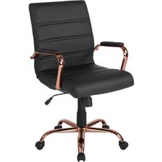 Black and gold office chair Flash Furniture Mid-Back Black Executive Office Chair