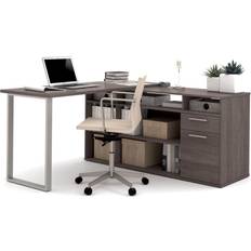 L shaped desk grey BestAir Solay L-Shaped Writing Desk