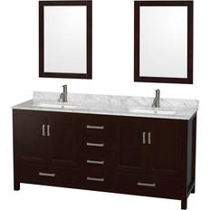 White Vanity Units for Double Basins Wyndham Collection WCS141472DUNSM24 Sheffield