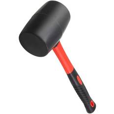 Wooden Grip Rubber Hammers Ounce Mallet with Fiberglass Handle Red Rubber Hammer