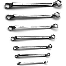 Deep Offset Double Box Wrench to 1 in, SAE, 7-Piece with Heavy Duty Canvas Pouch Open-Ended Spanner