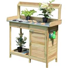 Potting Benches Costway Bench Garden Wooden Work Station