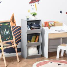 HOMCOM Kids Storage Organizer for Small Bedrooms, Corner Shelf