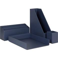 Blue Desktop Organizers U Brands Four-Piece Desk Organization