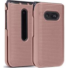Pink flip phone Rose Gold Pink Grid Case Hard Shell Cover for LG Classic Flip Phone L125DL