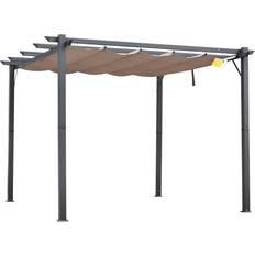 Retractable shade for patio OutSunny 10 Pergola Gazebo Retractable Canopy