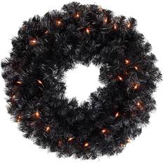 Glass Decorations Northlight Pre-Lit Black Noble Spruce Artificial Halloween Decoration 6"