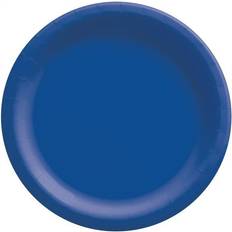 Amscan 6.75" Paper Plate, Bright Royal Blue, 50 Plates/Pack, 4 Packs/Set 640011.105 Bright Royal Blue