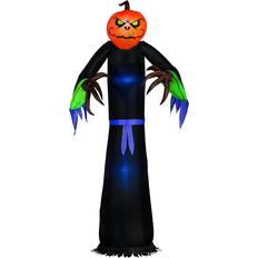 Party Supplies Halloween Haunters Giant 8 Foot Inflatable Black Grim Reaper W/ Orange Pumpkin Head Yard Prop Decoration, LED Lights Indoor Outdoor Lawn Blow Up Orange One Size