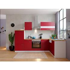 Winkelküchen Respekta Winkelküche KBL280WRCG 280 cm Weiß Rot