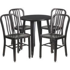 Black Patio Dining Sets Flash Furniture Commercial Grade Patio Dining Set
