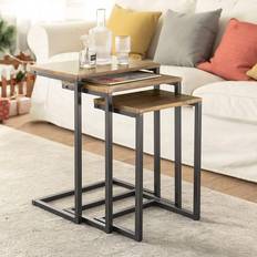 Braun Beistelltische SoBuy Set 3 Nesting Table