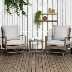 3 piece wicker patio set OutSunny Patio Bistro Set