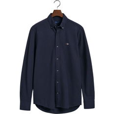 Gant Men Shirts Gant Herren Regular Fit Jersey Piqué Hemd Blau