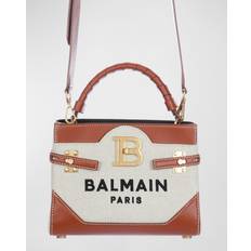 Balmain b-buzz canvas and leather handbag