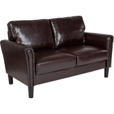 2 seater black leather sofa Flash Furniture Bari Sofa 57" 2 Seater