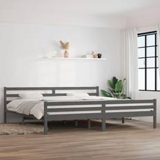 vidaXL grey, 200 Solid Wood Bed Frame Sängram