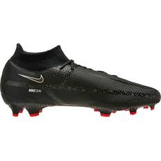 Women Soccer Shoes Nike Phantom GT2 Pro Dynamic Fit FG - Black/Summit White/Bright Crimson/Dark Smoke Grey