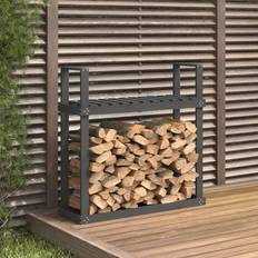 Ovner vidaXL Firewood Rack Grey 110x35x108.5 cm Solid Wood Pine