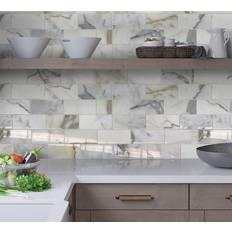 Apollo Tile White Smoke 3 6 in. Polished Marble Subway Floor and Wall Tile 5 sq. ft./Case