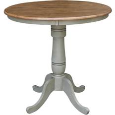 Round stone top dining table International Concepts Hickory and Stone Top Dining Table