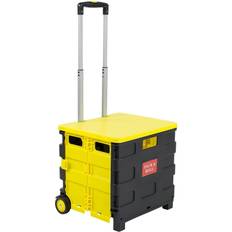 DIY Accessories Mount-It! Rolling Utility Cart with Lid and Wheels, 55 Lbs Capacity Yellow