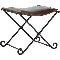 Schwarz Fußhocker Dkd Home Decor Black Metal brown Vintage Foot Stool