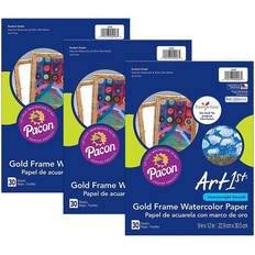 Pacon PAC4926-3 Art 1st Gold Frame Watercolor Paper Pack of 3