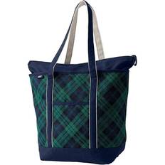 Lands' End Zip Top Printed Canvas Large Tote Bag, Green