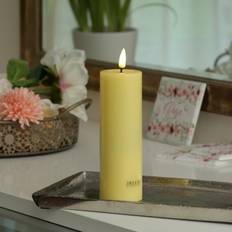 Gelb LED-Licht Deluxe Homeart Stumpenkerze MIA Echtwachs realistische 3D LED-Licht