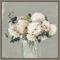 Amanti Art White Hydrangea Allison Pearce 16-in. W 16-in. H. Print Framed Vase 16"