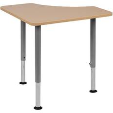 Flash Furniture Desks Flash Furniture Natural Collaborative Student Desk Adjustable from 22.3' to 34'