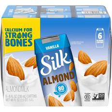 Milk & Plant-Based Beverages Silk Shelf-Stable Vanilla Almond Milk 6ct/8
