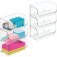 mDesign Plastic Playroom/Gaming Storage Organizer Box with Hinged Lid, Clear