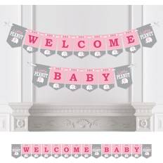 Creative Converting Little Peanut Girl Elephant Baby Shower Decorations Kit