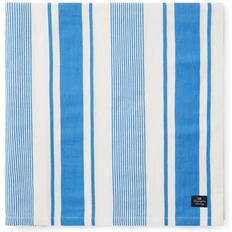 Lexington Striped Linen Bordduk Hvit, Blå
