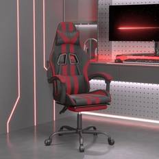 Fußstütze Gaming-Stühle vidaXL Gaming-stuhl Mit Fußstütze Schwarz Und Weinrot Kunstleder