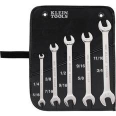 Klein Tools Wrenches Klein Tools Wrench Set: 5 Pc, 1/4 5/16" 11/16 3/4" 3/8 7/16" & 9/16 5/8" Wrench Open-Ended Spanner