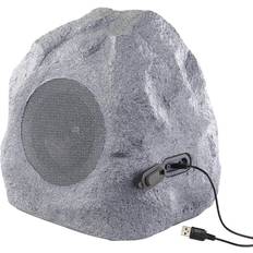 Bluetooth Außenlautsprecher Auvisio Gartenlautsprecher MSS-430.rock Garten- Outdoor-Lautsprecher