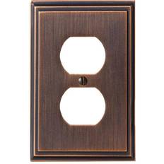 Electrical Installation Materials Amerock Mulholland 1 Receptacle Oil-Rubbed Bronze Wall Plate