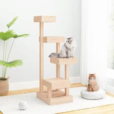 vidaXL Cat Tree 45.5x49x103 Solid Wood Pine Brown