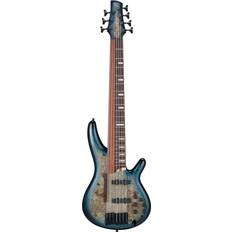 Ibanez Musical Instruments Ibanez SR Workshop SRAS7 7-String Electric Bass Guitar, Cosmic Blue Starburst