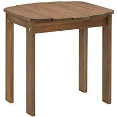 Outdoor Side Tables Linon 20155T36-01-KD-U Teak Adirondack Outdoor Side Table