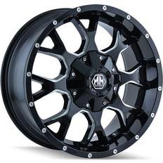 Mayhem Warrior 8015, 20x9 Wheel with 8x180 Bolt Pattern Black Milled Spokes