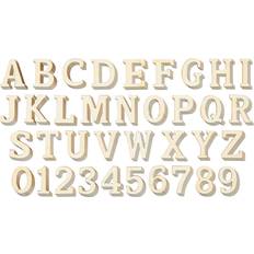83 Piece Wooden Letters for Crafts, 4-Inch Alphabet Cutouts for DIY  Painting, Crafts, Wall Decorations
