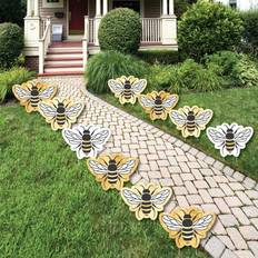 Little Bumblebee Outdoor Bee Baby Shower & Birthday Party Yard Decorations 10 Pc Yellow