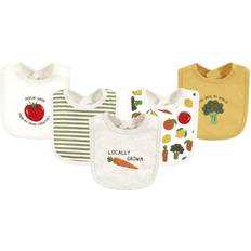 Touched By Nature Unisex Organic Cotton Bibs, Happy Veggies, One Size