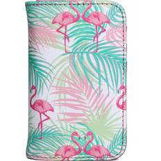 Buxton Flamingo Printed Vegan Leather Snap Card Case