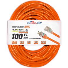 DuroMax 100-ft 10/3-Prong Indoor/Outdoor Heavy Duty Lighted Extension Cord  in the Extension Cords department at