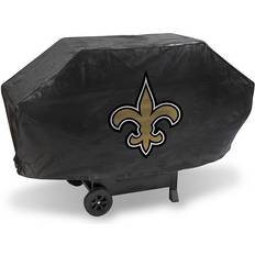 BBQ Accessories Rico Industries New Orleans Saints Black Deluxe Grill Cover Deluxe Vinyl Grill Cover 68" Wide/Heavy Duty/Velcro